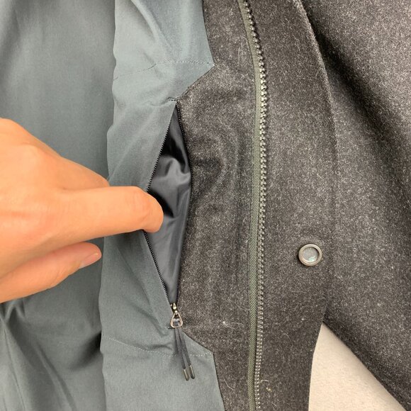 Lululemon Men Storm Break Rain Jacket Wool Large Gray Full Zip Waterproof M4950S - Picture 10 of 16